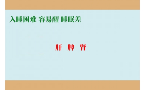 入睡困難調(diào)肝，容易醒調(diào)脾，睡眠差調(diào)腎